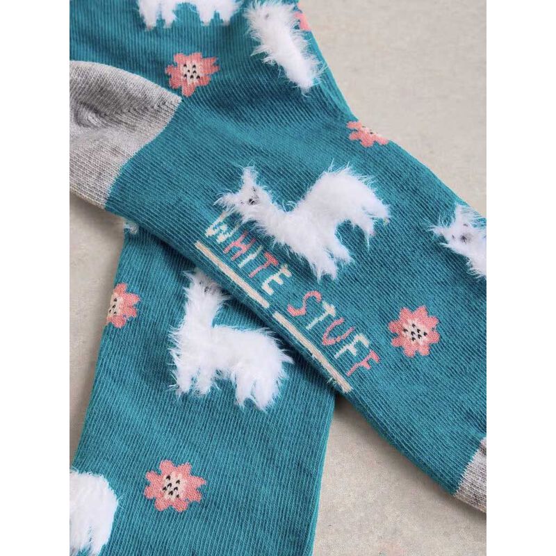 White Stuff Fluffy Llama Ankle Sock image number 1